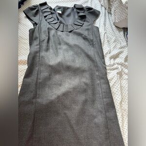 J. Crew Charcoal Ruffle Midi Dress